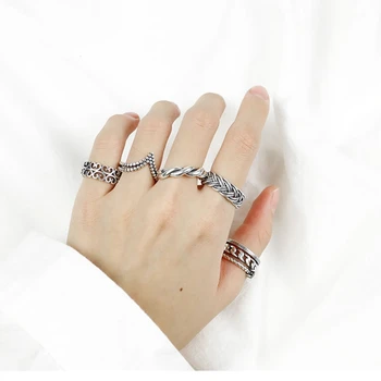 925 sterling silver zirkón tkané twist prstene strieborné vintage urobiť staromódnym hi otvoriť prstene pre ženy vintage šperky pre charms
