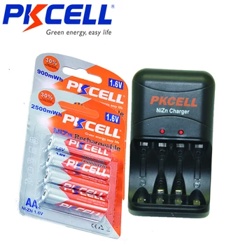 PKCELL 8186 NI-ZN Nabíjačka + 4PCS 900mWh AA NIZN kontakty batérie a 4PCS 2500mWh AAA 1,6 V Nabíjateľné Batérie
