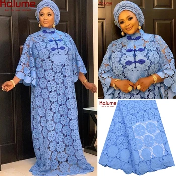 Kalume Nový Príchod Afriky Guipure Kábel Čipky Textílie 2020 Kvalitné Kamene Nigérijský Rozpustné Vo Vode Čipky Pre Svadobné Party F2147