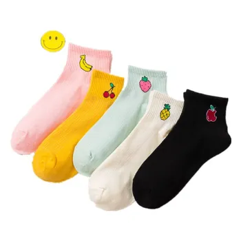 5Pairs/Veľa Rôznych Štýlov, Ženy Ponožky Roztomilý Južná kórejský štýl Ovocie Čísla Ľahké Ponožky Drop Shipping