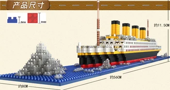 1860Pcs Titanic Sady RMS Výletnej Lodi Loď Model Stavebné Bloky Údaje Hračky DIY Diamond Mini 3D Tehly Súpravy, Hračky Pre Deti,
