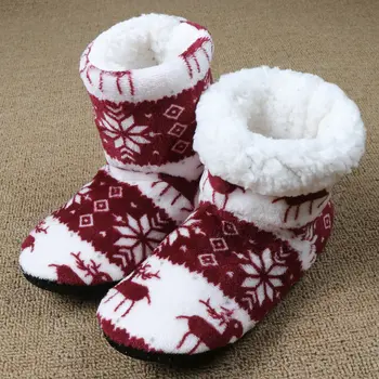Zimná srsť papuče dámy teplé dom plyšové papuče flip flops Vianočné bavlna krytý domov topánky poschodí topánky