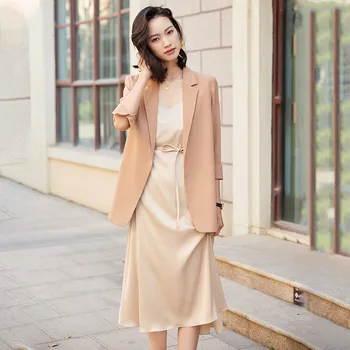 Módne Oblečenie Pre Ženy 2021 Šaty, Obleky 2 Dielna Sada Elegantné Office Dámy Kórejský Jar Jeseň Jeseň Pracovné Oblečenie Žena Plus Veľkosť