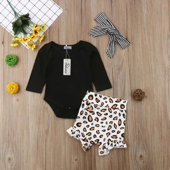 Pudcoco Dievča Nastavenie 0-24M NÁS Batoľa Detský Baby Girl Dojčenské Oblečenie Romper Topy Leopard Tlač Oblečenie Nohavice