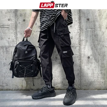 LAPPSTER Mužov Japonský Streetwear Cargo Nohavice 2020 Nohavice Pánske Vrecká Hip Hop Joggers Nohavice Čierne Módy Tepláky 5XL