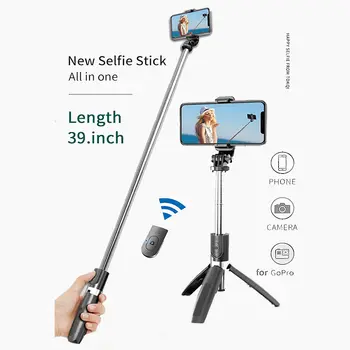 Bezdrôtový Bluetooth Selfie Stick Statív Skladací Stojan Monopods Univerzálny pre Smartphony pre Gopro Športové Akcie Fotoaparát