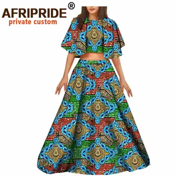 2020 Afriky 2 Kus pre Ženy Orezať Začiatok Sukne Dashiki Oblečenie Tlač Oblečenie Ankara Oblečenie Maxi Šaty Plus Veľkosť Voľné A722675