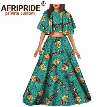 2020 Afriky 2 Kus pre Ženy Orezať Začiatok Sukne Dashiki Oblečenie Tlač Oblečenie Ankara Oblečenie Maxi Šaty Plus Veľkosť Voľné A722675