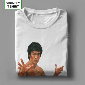 Pánske T-Shirt Bruce Lee Vintage Bavlna Tee Tričko Krátky Rukáv Dragon Film Kung Fu Brusli Karate Čína Tričko Oblečenie Tlačené