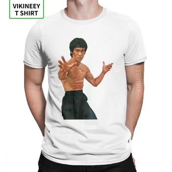 Pánske T-Shirt Bruce Lee Vintage Bavlna Tee Tričko Krátky Rukáv Dragon Film Kung Fu Brusli Karate Čína Tričko Oblečenie Tlačené