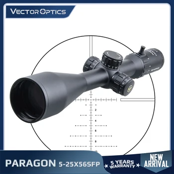 Vektor Optika Gen2 Paragon 5-25x56 Taktické Riflescope Lovecká Puška Rozsah 1/10 MIL LeREE Objektív 90% Svetla, 2 KM Dlhý Rad .338