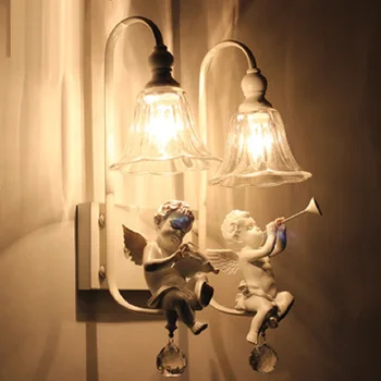 LukLoy Nordic Stenu Spálne Lampy, Nočné detskej Izby Stenu Sconce Americký Minimalistický Zrkadlo Svetlomety LED Angel Nástenné svietidlo