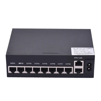 NF1008 POE Switch 8 Ethernet Portu Uplink Port Ethernet 1.6 gb / S, IEEE 802.3 na Power Over Ethernet 10/100Mbps Switch Napájací Adaptér