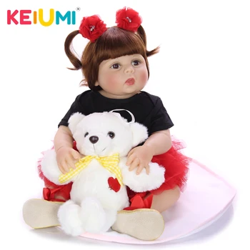 KEIUMI Hot Predaj 57 cm Full Silikónové Telo Reborn Baby Doll Ako Skutočné Novorodenca Dievča Princezná Deti Bábiku Vykúpať Hračka Dieťa Vianočné Darčeky