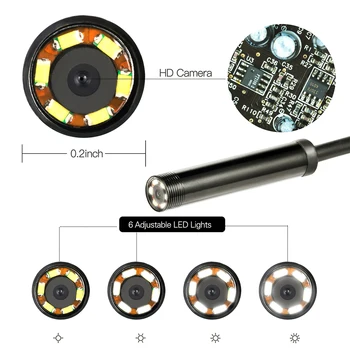 Mini Endoskopu Android Fotoaparát USB Borescope 5,5 mm Objektív Flexibilné Semi-rigid 1m 2m 5m 10 m Had Potrubia Kontrola Kamera pre PC