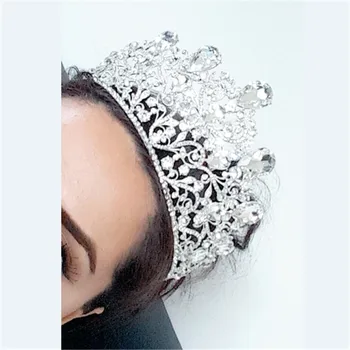 18 Dizajn Crystal Koruny Tiara Svadobné Doplnky Do Vlasov Nevesta Vyhlásenie Veľký Ples Kráľ Kolo Elegantné Kráľovná Sprievod Vlasy, Šperky
