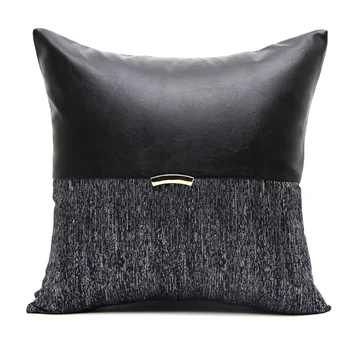 30x50/45/50 luxusné čierne siliver vankúš sofa dekoratívne immitation kožené patchwork obliečka na vankúš pás vankúš