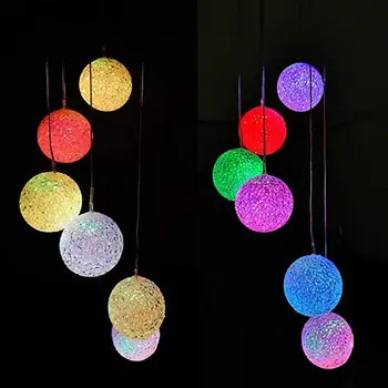 LED Solárne, Veterné Zvonkohry Svetlo Častíc Loptu Prenosné Farby Špirály Vonkajšie Vianočné Dekoratívne Visí Windbell Svetlo