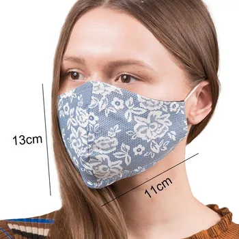 Dospelých Unisex Umývateľný, odolný proti otrasom, prachu Ochranná Maska Anti-ultrafialové Opakovane 4 Vrstvy Módne Kvetinový Tlač Maska 2/5/10 PC
