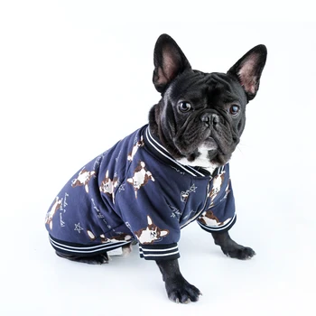 Bavlna francúzsky Buldog Teplá Bunda Psa Zimné Oblečenie pre Malé Psy domáce Zvieratá, Oblečenie Chihuahua Yorkshire Tlač Kabát Pug Kostým