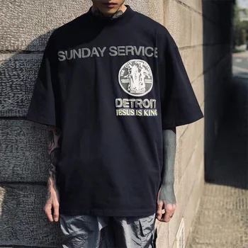 Ježiš Je Kráľ T Shirt 3D Tlač EÚ veľkosti 1:1 vysokej kvality Streetwear hip hop Ježiš Je Kráľ Tees Kanye West Ježiš Je Kráľ T-shirts