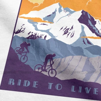 Muži T-Shirt Live Jazdiť, Jazdiť Na Live Retro Cyklistické Poster Voľný Čas Tees Bicykli Bicykli, Cyklistika, T Košele Crewneck Oblečenie Darček