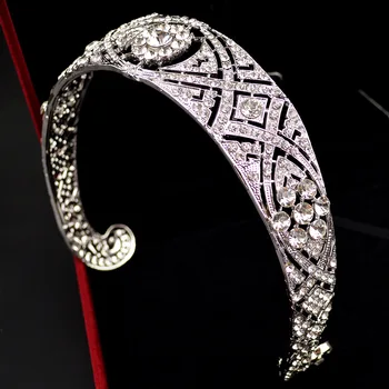 Luxus Rakúskej Drahokamu Meghan Princezná Koruny Crystal Svadobné Tiaras Koruny Diadem Pre Ženy, Svadobné Doplnky Do Vlasov Šperky