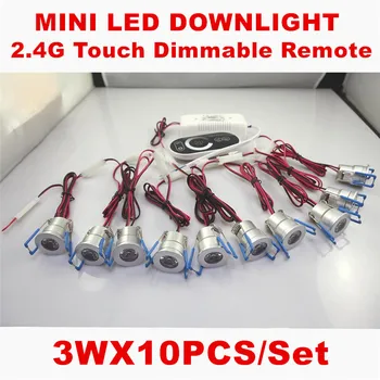 15pcs 3W Stmievateľné Mini LED Downlight 15x3W LED Zapustené Stropné Svetlá Bodové svetlo AC110-240V +Ovládač+2.4 G Stmievač doprava Zadarmo