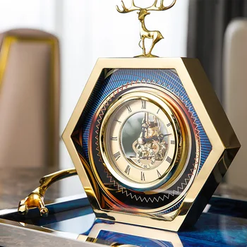 Zlatý Jeleň zliatiny Kreatívne domáce nočný stolík hodiny, dekorácie Modelu izba TV kabinet tabuľka hodiny izba dekor