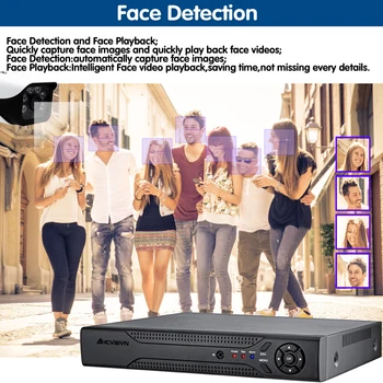AHCVBIVN HD CCTV 8CH 5MP dohľadu DVR POE NVR 8 kanálov Face Detection, HDMI Samostatný bezpečnostný 4G WIFI NVR video rekordér