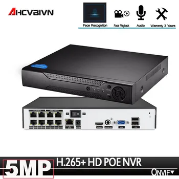 AHCVBIVN HD CCTV 8CH 5MP dohľadu DVR POE NVR 8 kanálov Face Detection, HDMI Samostatný bezpečnostný 4G WIFI NVR video rekordér