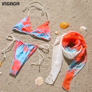 INGAGA Tangá Plavky, Bikiny Plavky s uväzovaním za Ženy High Cut Biquini Sexy Oka plavky 2021 String Plaviek Bikiny Nastaviť
