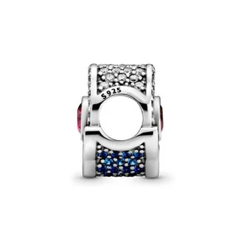 2020 925 sterling silver Čína Exkluzívne Blue & Ružová Ventilátor Kúzlo fit Pôvodné pandora Náramok Pre Ženy DIY Šperky