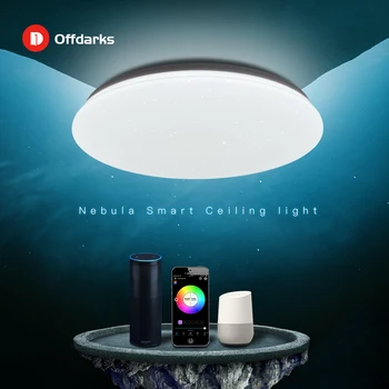 OFFDARKS Moderné LED Smart Stropné svietidlo 48W WiFi / APP Inteligentné Ovládanie RGB Stmievanie, Spálne, Kuchyne Stropné Svietidlo 220V/AC