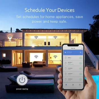Tuya Smart Slampher WiFi Wifi Remote LED Žiarovky Držiteľ Reálne Časovač pre Smart Home Kompatibilný so Alexa echo domovská stránka Google