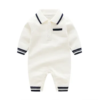 Nové jeseň pletené jumpsuit multi-farebné klope kabáta chlapec dieťa čistej bavlny, vlny detské oblečenie