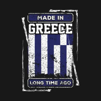 Vyrobené V Grécku Dávno pánske Tričko Grécku Vlajku Narodil