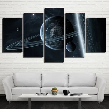 Modulárny HD Vytlačený Plagát, Vesmír, Galaxia obrazov na Stenu 5 Panely Medzihviezdny Tajomstvo Astronaut Priestor Plátno na Maľovanie Domova
