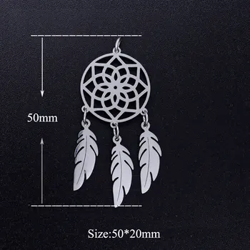 3ks Zmiešané Reálne Nehrdzavejúcej Ocele Kúzlo Lotus Dreamcatcher Prívesok Charms pre DIY Módny Náhrdelník Náramok Šperky Robiť