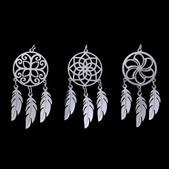 3ks Zmiešané Reálne Nehrdzavejúcej Ocele Kúzlo Lotus Dreamcatcher Prívesok Charms pre DIY Módny Náhrdelník Náramok Šperky Robiť