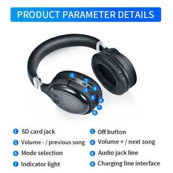 Pravda Bezdrôtové Slúchadlá 3D Stereo Bluetooth Headset Skladacia Herné Slúchadlá S Mikrofónom FM TF Karty Redukcia Šumu Slúchadlá