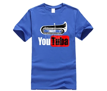 Značka tričko mužov Zábavné Tuba Hráč T Shirt Pochodu Mosadz Čaj
