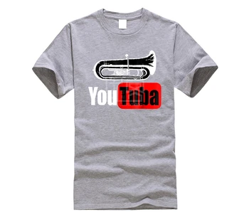 Značka tričko mužov Zábavné Tuba Hráč T Shirt Pochodu Mosadz Čaj