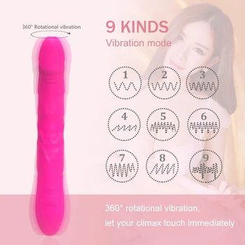 Dildo Vibrátor v Vibrátory 9 režimov sexuálnu Hračku pre Ženy mäkké Čarovná Palička Žena Klitoris, Vagina Análny Masér masturbator Dospelých Produkt