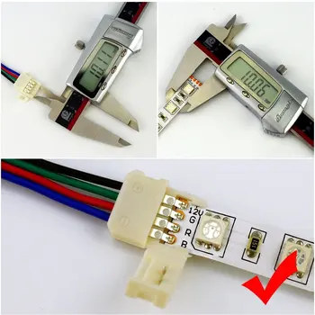 10x 4pin 10MM RGB Led Drôtu Konektor Samica Konektor Kábel Pre 5050 SMD RGB Led Pásy Svetla Konektor