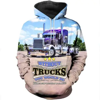 Tessffel som Trucker Vodič Kamiónu Pracovník Tepláková súprava Pulóver NewFashion Mikina Crewneck 3DPrint Bežné Hoodies Muži/Ženy A25