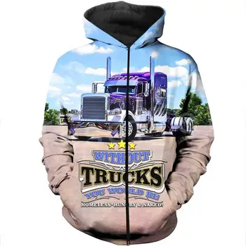 Tessffel som Trucker Vodič Kamiónu Pracovník Tepláková súprava Pulóver NewFashion Mikina Crewneck 3DPrint Bežné Hoodies Muži/Ženy A25