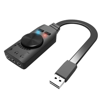 7.1 CH USB Externé Zvukové Karty 3,5 mm Mikrofón Náhlavnej súpravy 2 v 1 o Converter, s Nastaviteľným Objemom USB Zvuková Karta