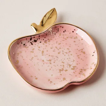 Nordic Keramické Melón Apple Malé Šperky Jedlo Náušnice, Náhrdelník Krúžok Skladovanie Dosiek, Ovocie, Dezert Displej Misy Dekorácie