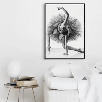 Abstrakt Opísať Balet Girl Tanec Portrét Plátno Umenie, Maliarstvo, Tlače, Plagát, Obraz Na Stenu Obývacia Izba Domáce Dekorácie Nástenná Maľba
